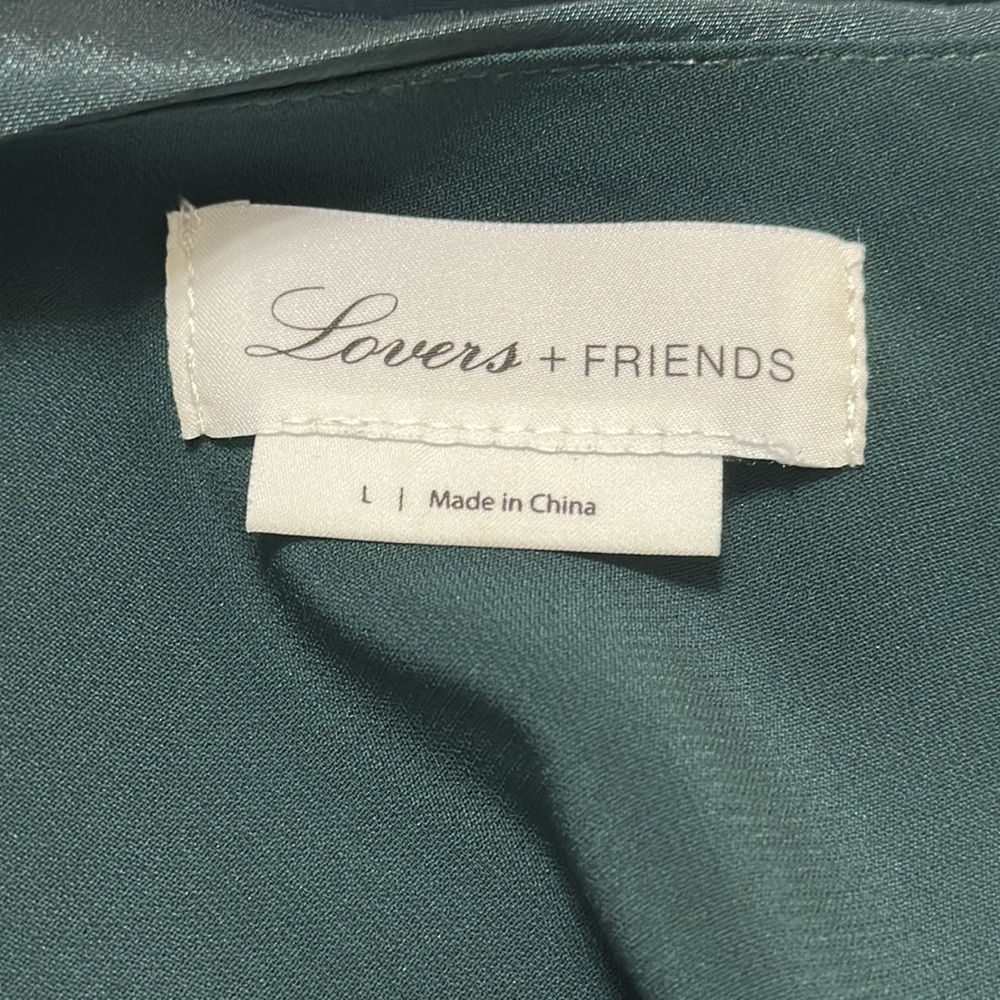 Lovers + Friends Womens Kennedy One Shoulder Mini Dress in Emerald Sz Large - Picture 10 of 13